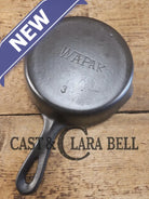 Unique Wapak #3 Straight tapered logo cast iron egg skillet. Restored Seasoned and Ready to Use! Skillet