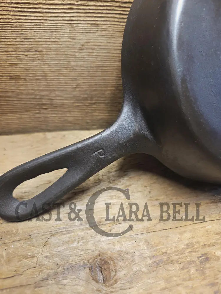 Unknown mystery egg skillet. Really cool daily user to own and use. Very similar to unmarked Wagner P on handle (SC24)