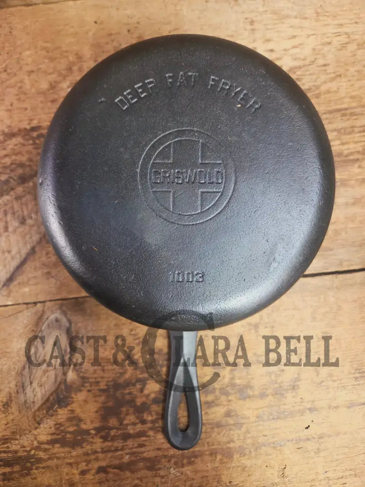 Very 1930’s HTF Griswold Deep Fat Fryer 1003. Restored and Ready To Use! Soups Stews and Deep frying Skillet