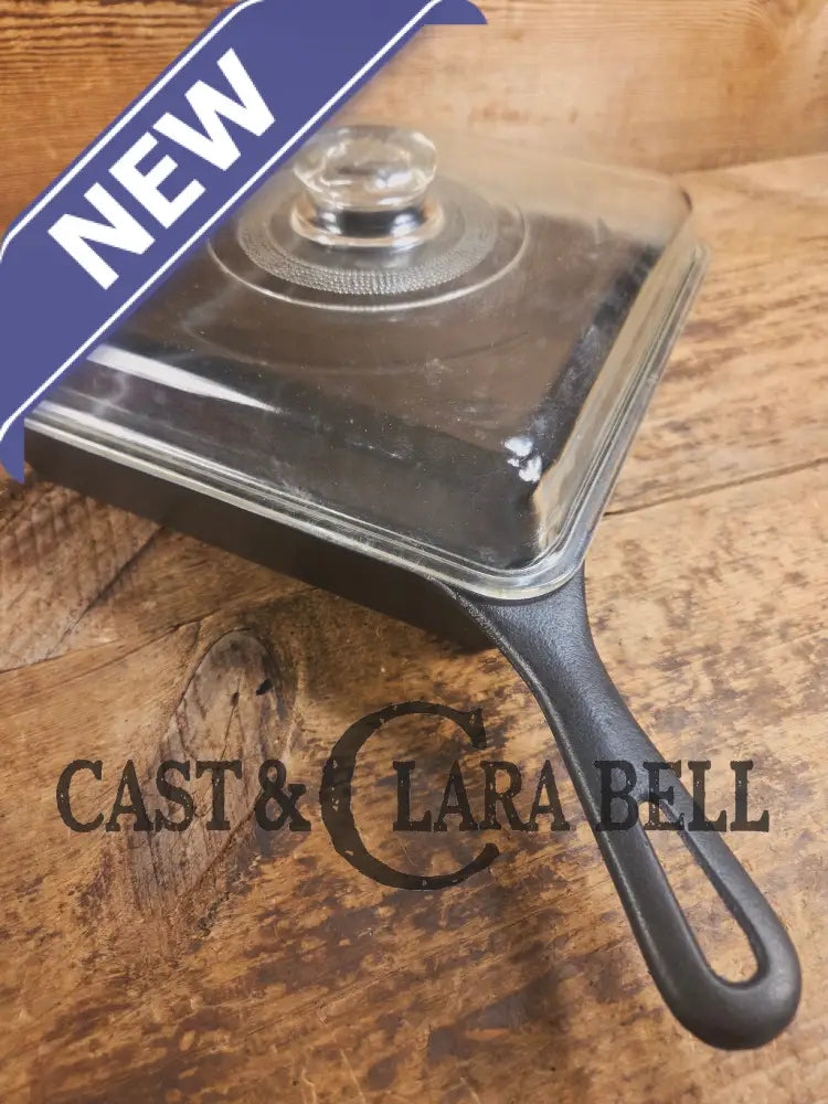 Very cool! 1940’s Era Fully marked Griswold glass square skillet lid! Fits Utility skillet Skillet