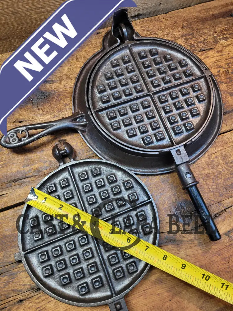 Very Cool! Early 1900’S Fanner Mfg Co No. 8 Crescent Cast Iron Waffle Maker With Low Base. Harder