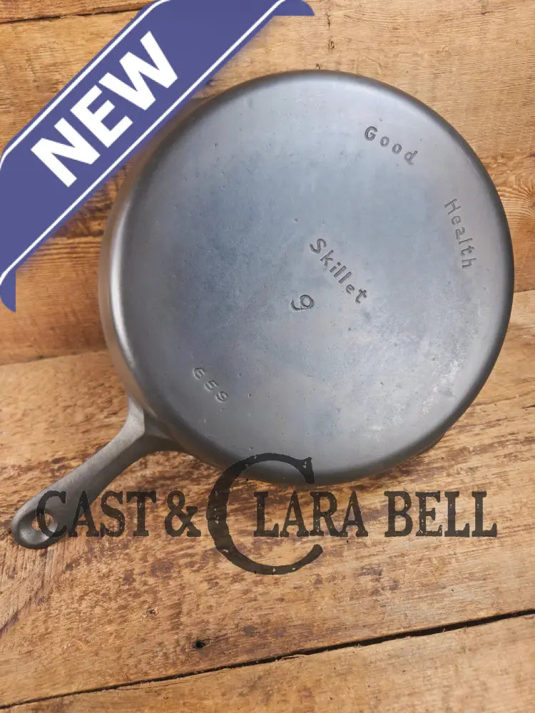 Very cool skillet. Griswold’s Good Health #9 Cast Iron Skillet 659. Classic Department store piece! Skillet