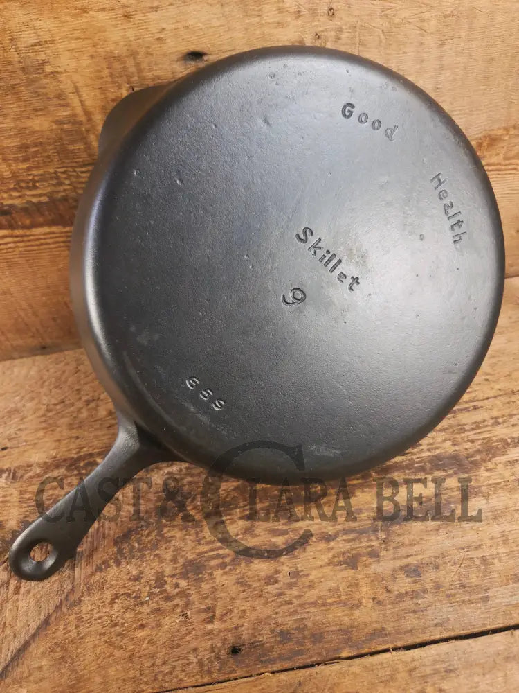 Very cool skillet. Griswold’s Good Health #9 Cast Iron Skillet 659. Classic Department store piece! Skillet