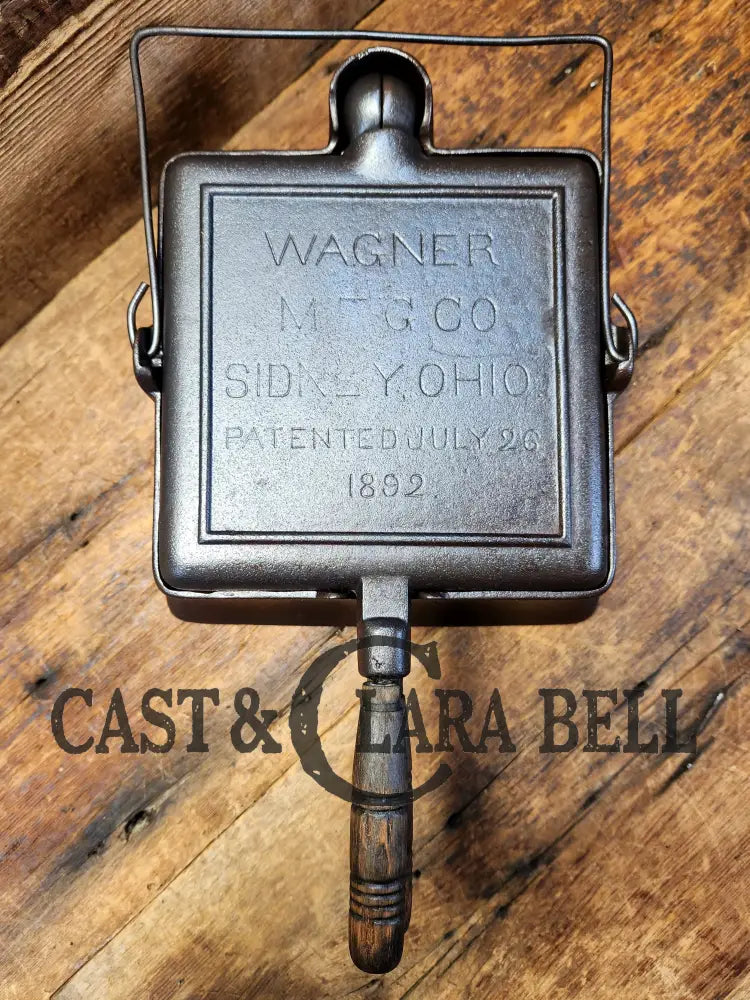 Very Early 1910’S Wagner Square Waffle Iron With Tall Base. Hard To Find! Ready Make Crispy Waffles!