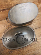 Very early Wagner #5 Nickle finish oval roaster. Beautiful patina on the outside and near perfect inside. Great bread