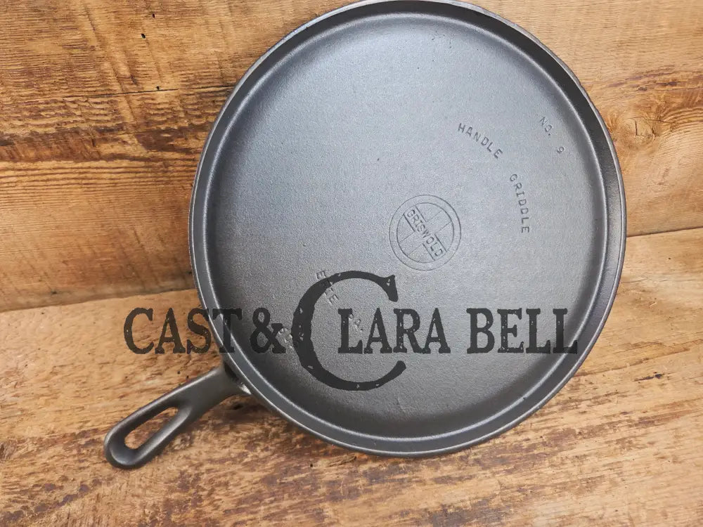 VERY handy GORGEOUS griddle! 1930’s Griswold No. 9 Handled Griddle with Small Block Logo 609. Makes Great grilled