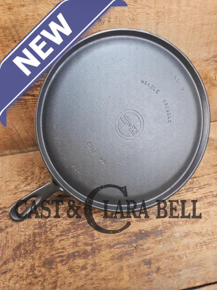 VERY handy GORGEOUS griddle! 1930’s Griswold No. 9 Handled Griddle with Small Block Logo 609. Makes Great grilled