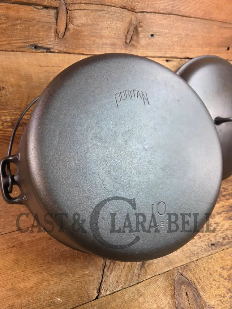 Very hard to find and HUGE! #10 Griswold made ’Puritan’ brand Dutch Oven. So unique and almost mint! Dutch Ovens