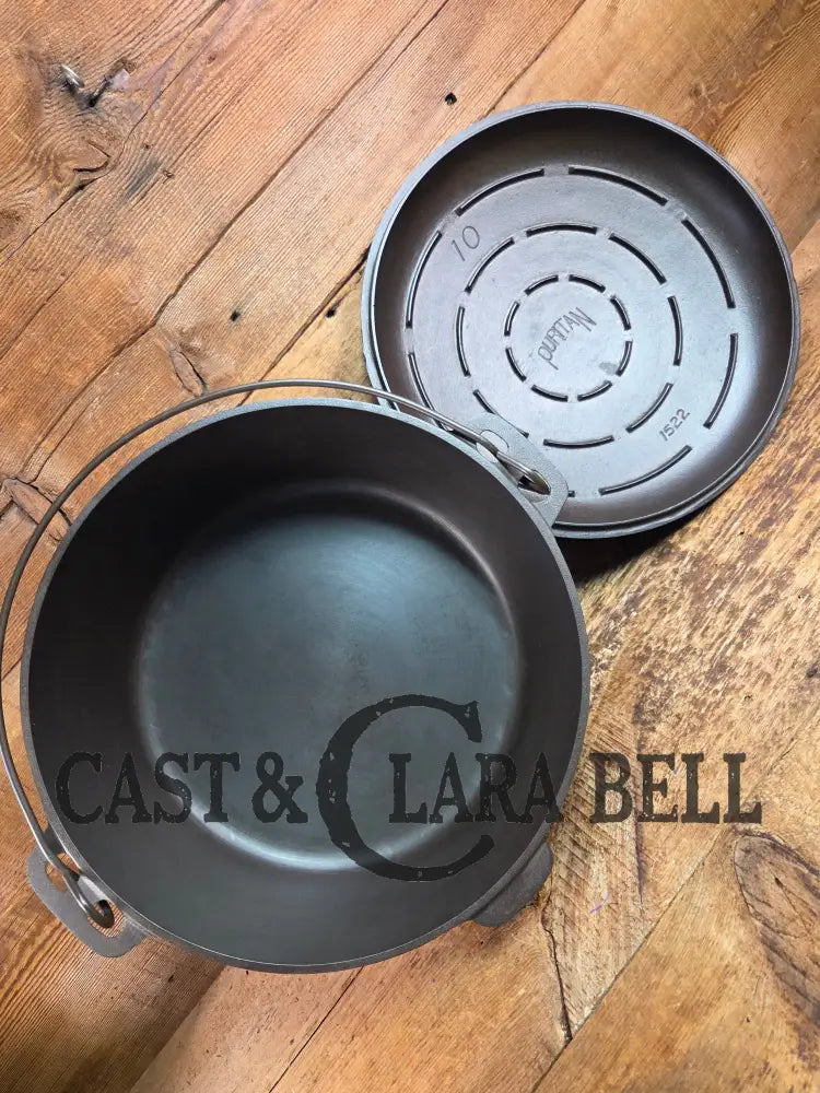 Very hard to find and HUGE! #10 Griswold made ’Puritan’ brand Dutch Oven. So unique and almost mint! Dutch Ovens