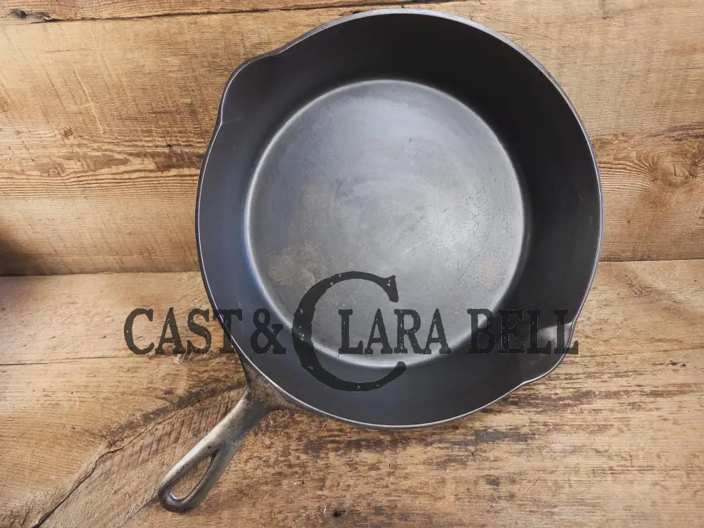 Very Rare 1890’s first series Wagner DEEP #10 Skillet. Nickel plated patina outside and black iron inside. What a