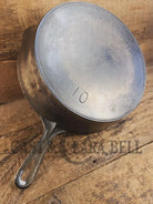 Very Rare 1890’s first series Wagner DEEP #10 Skillet. Nickel plated patina outside and black iron inside. What a