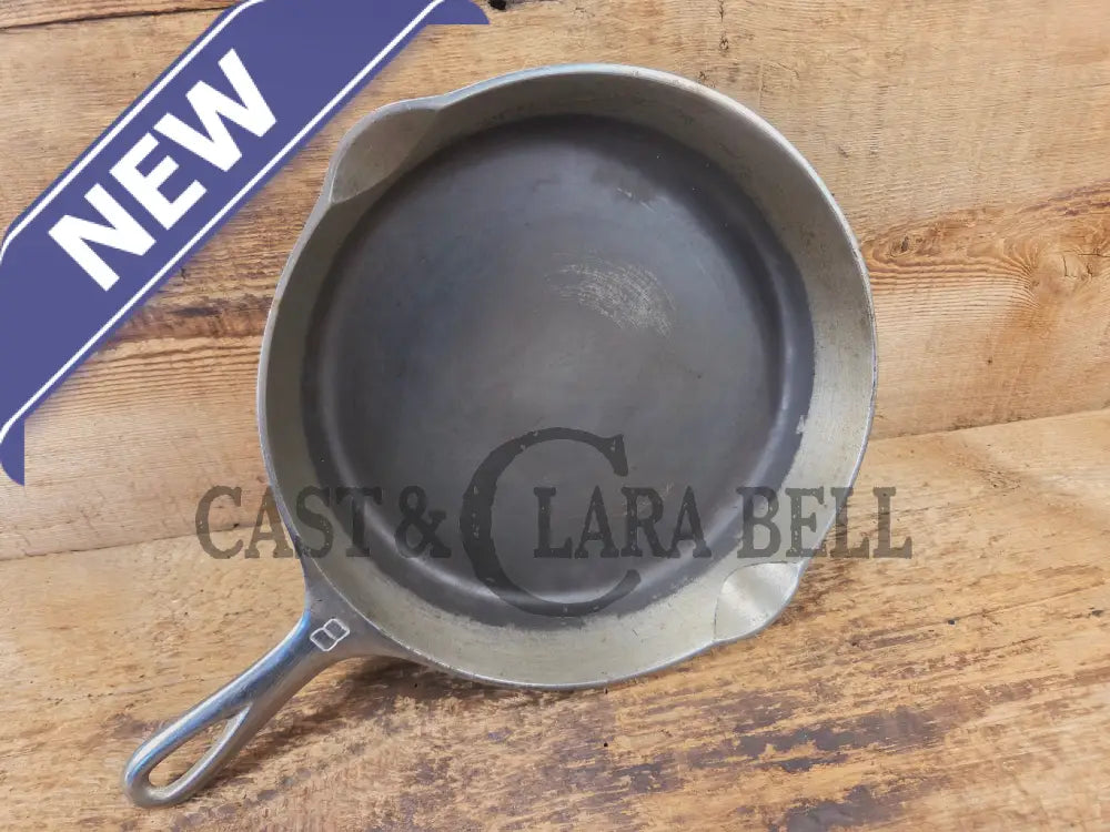 Very unique! 1930’s Griswold #8 Large Block Logo 704 A Cast Iron Skillet. Inside black iron outside chrome patina