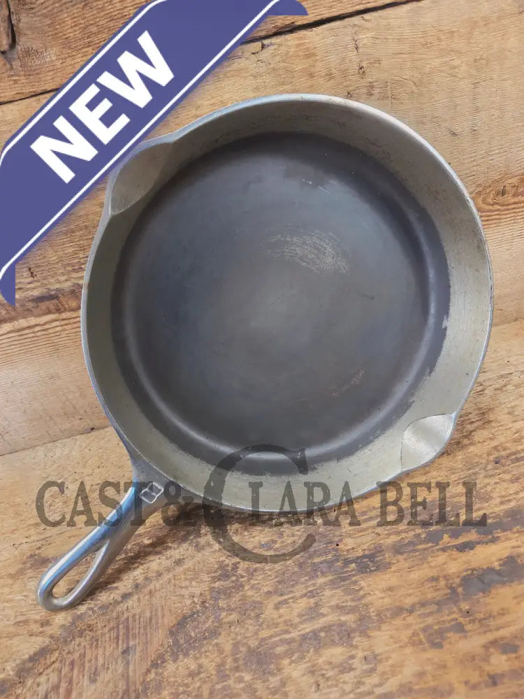 Very unique! 1930’s Griswold #8 Large Block Logo 704 A Cast Iron Skillet. Inside black iron outside chrome patina