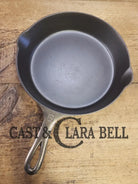 Very unique! 1930’s Griswold #8 Large Block Logo 704 B Cast Iron Skillet. Inside black iron outside nickel patina