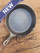 Very unique! 1930’s Griswold #8 Large Block Logo 704 R Cast Iron Skillet. Inside black iron outside nickel patina