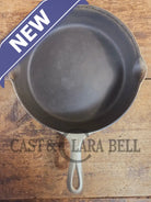 Very unique! 1930’s Griswold #8 Large Block Logo 704 R Cast Iron Skillet. Inside black iron outside nickel patina