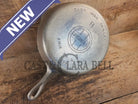 Very unique! 1930’s Griswold #8 Large Block Logo 704 R Cast Iron Skillet. Inside black iron outside nickel patina