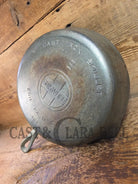 Very unique! 1930’s Griswold #8 Large Block Logo 704 S Cast Iron Skillet. Inside black iron outside chrome patina