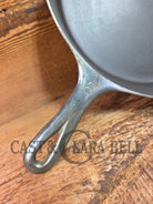 Very unique! 1930’s Griswold #8 Large Block Logo 704 S Cast Iron Skillet. Inside black iron outside chrome patina