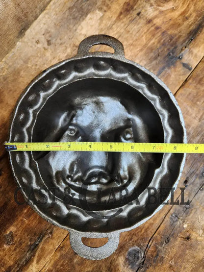 Very Unique! Cast Iron Pig Head Mold Unknown Maker. Bakeware