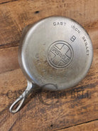 Very unique! 1930’s Griswold #8 Large Block Logo 704 A Cast Iron Skillet. Inside black iron outside chrome patina