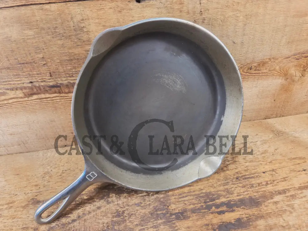 Very unique! 1930’s Griswold #8 Large Block Logo 704 A Cast Iron Skillet. Inside black iron outside chrome patina