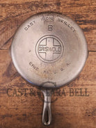 Very unique! 1930’s Griswold #8 Large Block Logo 704 A Cast Iron Skillet. Inside black iron outside chrome patina