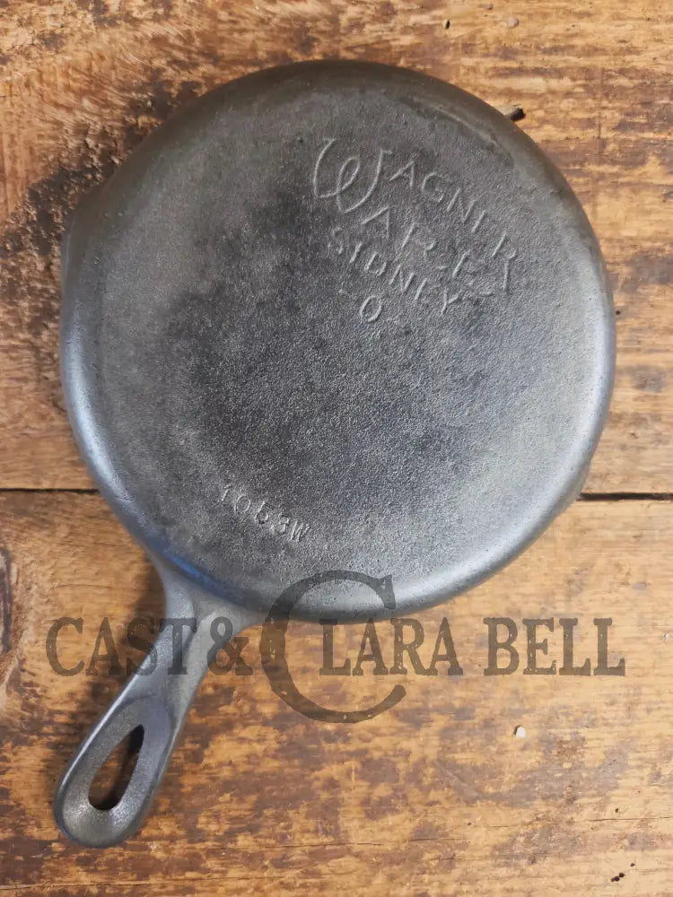 Wagner Ware #3 Cast Iron Egg Skillet with Stylized Logo and Smooth Bottom 1053 W SC24 - Skillet