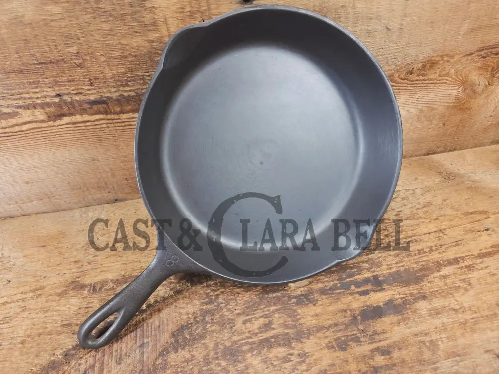 Wagner Ware #8 Cast Iron Skillet with Stylized Logo and Smooth Bottom 1058 J SC24 - Skillet