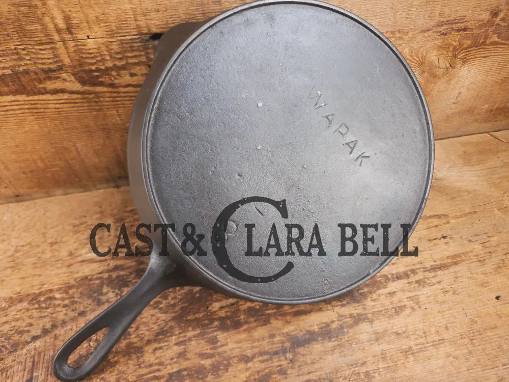 Wapak #8 straight logo with ’Ghost Mark Erie’ 704 Cast Iron Skillet Fully restored and seasoned ready to use! Skillet
