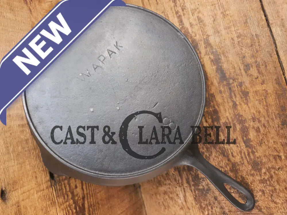 Wapak #8 straight logo with ’Ghost Mark Erie’ 704 Cast Iron Skillet Fully restored and seasoned ready to use! Skillet