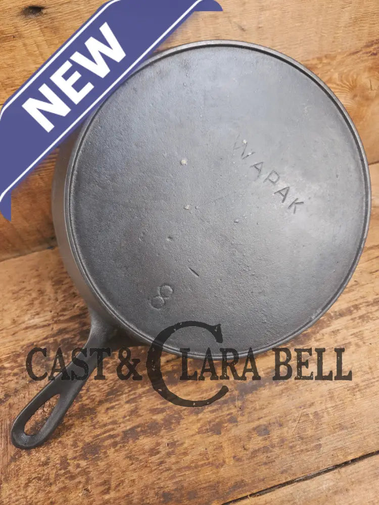 Wapak #8 straight logo with ’Ghost Mark Erie’ 704 Cast Iron Skillet Fully restored and seasoned ready to use! Skillet