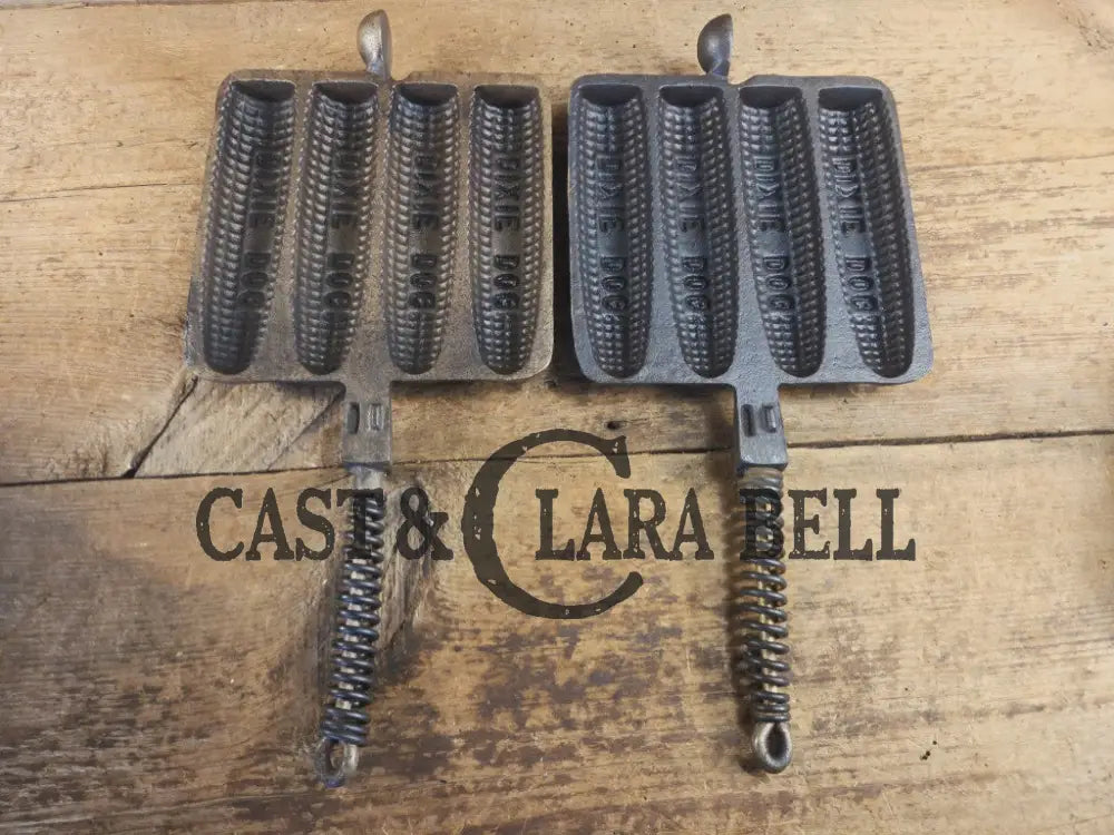 What a COOL novelty! Rare Dixie Mfg and Co. Dixie Dog cornbread waffle iron! Waffle Iron