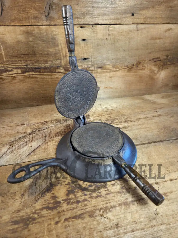 What a gift! Late 1800’s Wagner Sidney Krumkake waffle iron. Makes delicious pizzelles and waffle cones! Waffle Iron