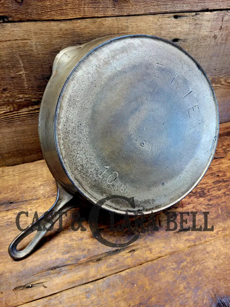 Workhorse 1910’S Erie #10 Third Series Skillet With Heat Ring 701. Unique Duo-Chrome Finish