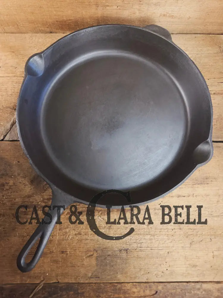 Wow. 1910-20’s era Lodge #14 Cast Iron Skillet with Three Notch Heat Ring. HUGE and perfect for large batch cooking