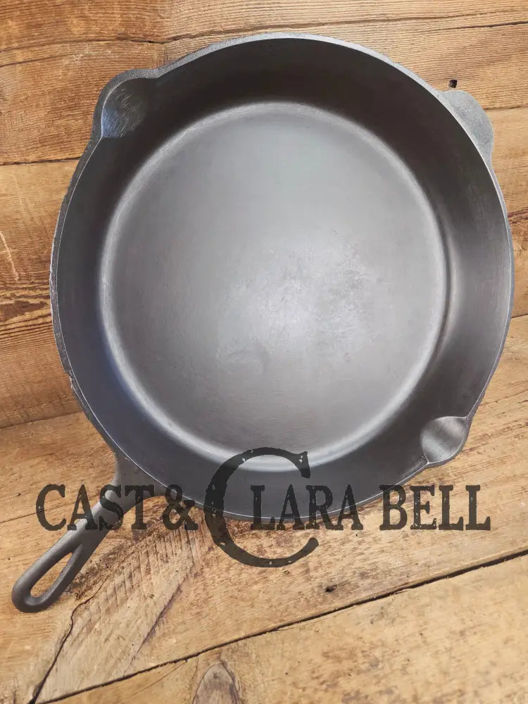 Wow. 1910-20’s era Lodge #14 Cast Iron Skillet with Three Notch Heat Ring. HUGE and perfect for large batch cooking