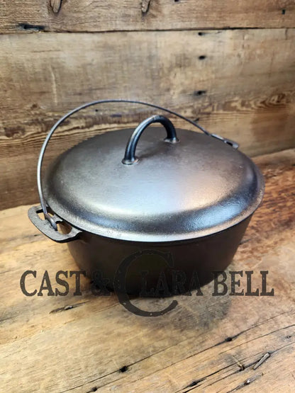 Wow! 1910’S Griswold Slant Logo ’Erie’ No. 9 Cast Iron Dutch Oven With Very Early 2552 Low