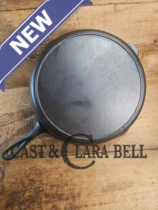 Wow. 1930-40’s era Lodge #12 Cast Iron Skillet with Three Notch Heat Ring. HUGE and perfect for large batch cooking