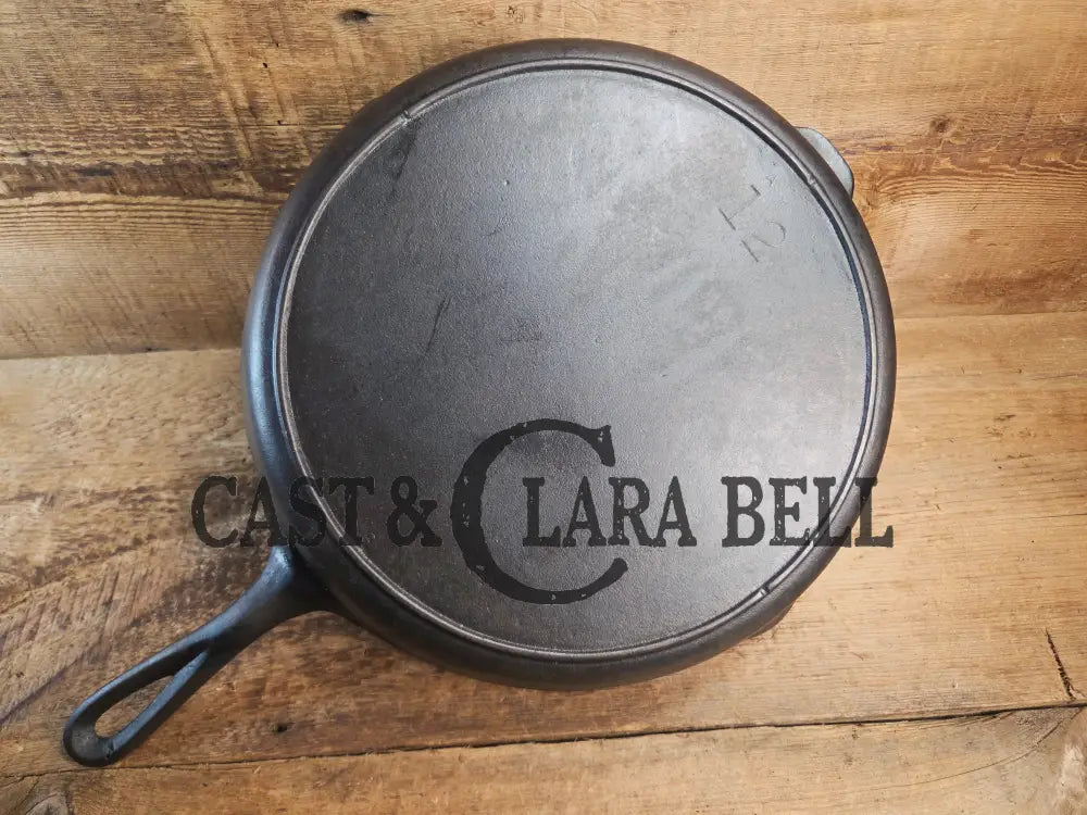 Wow. 1930-40’s era Lodge #12 Cast Iron Skillet with Three Notch Heat Ring. HUGE and perfect for large batch cooking