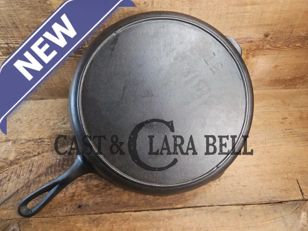 Wow. 1930-40’s era Lodge #12 Cast Iron Skillet with Three Notch Heat Ring. HUGE and perfect for large batch cooking