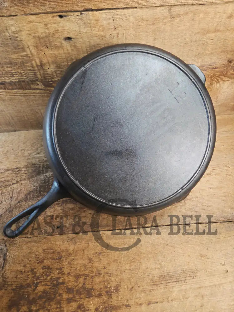 Wow. 1930-40’s era Lodge #12 Cast Iron Skillet with Three Notch Heat Ring. HUGE and perfect for large batch cooking