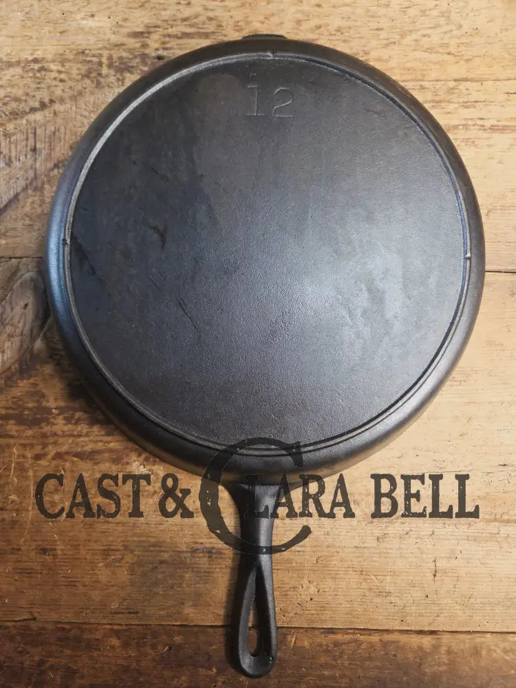Wow. 1930-40’s era Lodge #12 Cast Iron Skillet with Three Notch Heat Ring. HUGE and perfect for large batch cooking