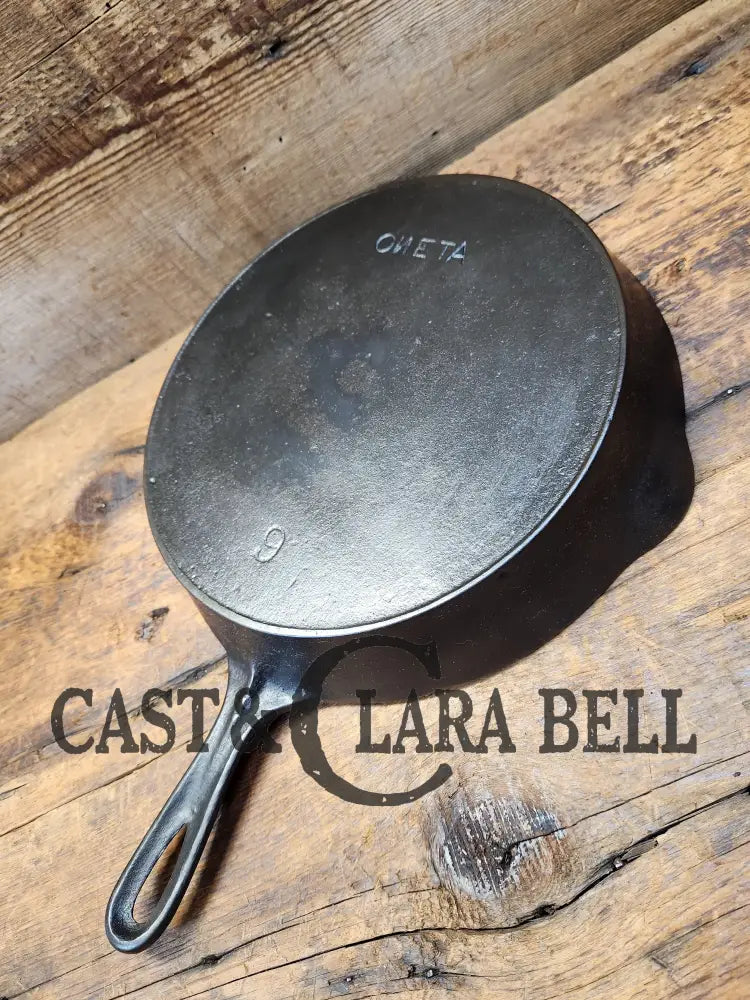 Wow! Backwards ’N’ Early 1900’S Wapak Made Oneta #9 Cast Iron Skillet! Skillet