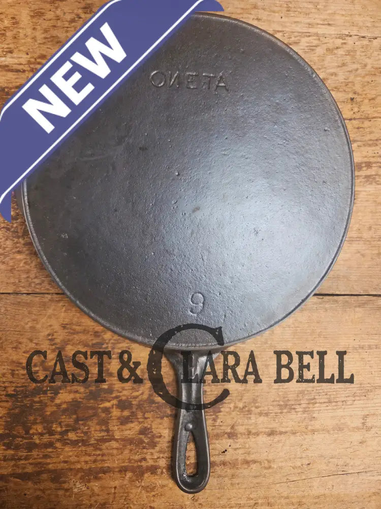 WOW! Backwards ’N’ Early 1900’s Wapak made Oneta #9 Cast Iron Skillet! Skillet