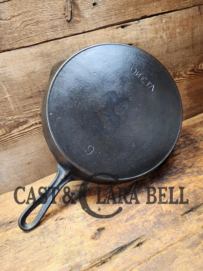 Wow! Backwards ’N’ Early 1900’S Wapak Made Oneta #9 Cast Iron Skillet! Skillet