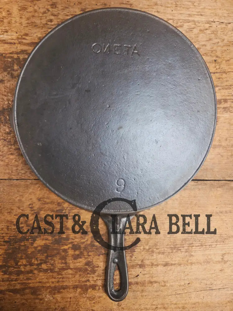 WOW! Backwards ’N’ Early 1900’s Wapak made Oneta #9 Cast Iron Skillet! Skillet