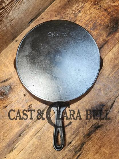 Wow! Backwards ’N’ Early 1900’S Wapak Made Oneta #9 Cast Iron Skillet! Skillet