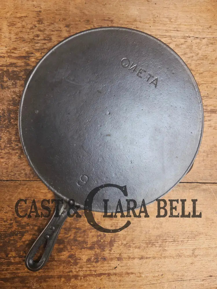 WOW! Backwards ’N’ Early 1900’s Wapak made Oneta #9 Cast Iron Skillet! Skillet