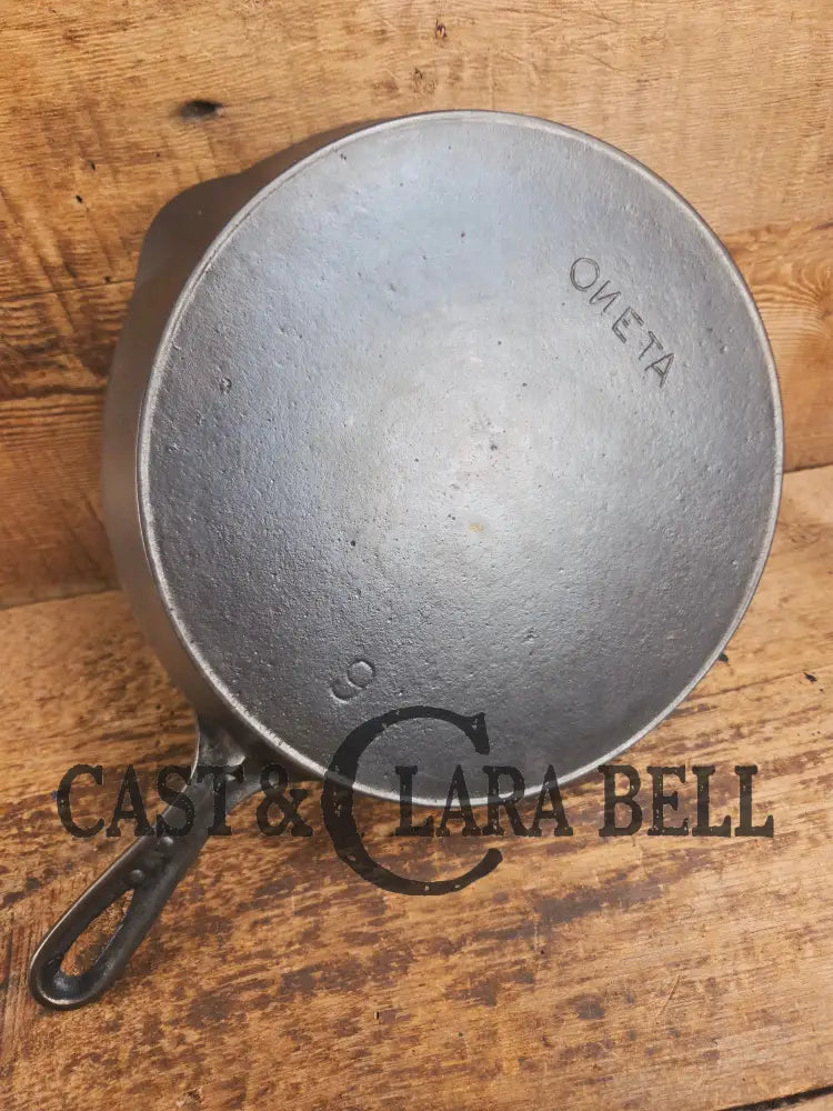 WOW! Backwards ’N’ Early 1900’s Wapak made Oneta #9 Cast Iron Skillet! Skillet